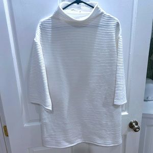 Zara White Funnel Neck Mini Sweater Dress